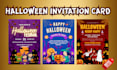 design a spooky halloween party invitation card or event flyer