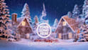 create a cozy christmas village greeting video