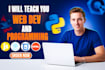 teach HTML, CSS, javascript, react online coding lessons