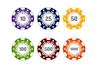 do modern poker chip, playing card, poker logo