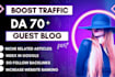 increase your website moz da 70 plus