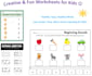 create customized educational worksheets for kids PDF and printable
