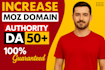 increase domain authority da 50 plus