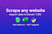 scrape any website and export clean data to excel or CSV
