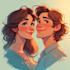 draw couple portrait wedding portrait illustration