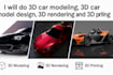 do 3d car modeling, 3d car model design 3d rendering and 3d printing
