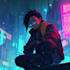illustrate you as a cyberpunk style character