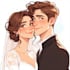 create a romantic couple portrait in my art style