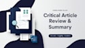 do critical article review and summary