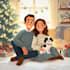 design a custom flat style christmas illustration