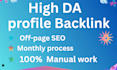 create high authority SEO profile backlinks manually