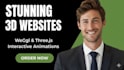 do 3d animation website development, r3f gsap webgl opengl webar threejs website
