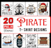 make custom t shirt pirate logo with vector clipart art