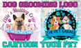 create unique cute dog pet grooming logo