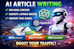 use chatgpt and openai ai article writing to get you more traffic