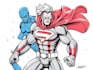 drawing figure in super hero cartoon