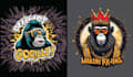 create unique gorilla head badge logo