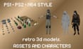 create retro ps1 ps2 n64 low poly 3d game assets and characters