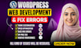 create wordpress website, update, fix, bugs, errors, security, SEO and speed etc