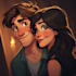draw a cute cartoon couple portrait