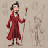 illustrate christmas card, christmas character