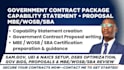 create capability statement for government contract, 8a mbe wosb sba certificate