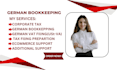do german bookkeeping, corporate tax , vat filing  elster, lexoffice, income tax