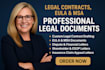 draft powerful legal contracts, eulas, msas, dispute and financial letters