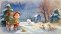 create festive childrens book illustrations, magical holiday and christmas book