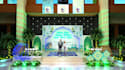 decorate 3d festive stage,event space design, carnival setup,lighting,cgi render