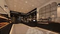 aesthetic mix use area,bakery and cafe design,cgi 3d render,interior walkthrough