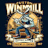 design high quality windmill mascot logo with t shirt design