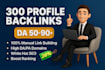 provide 300 profile backlinks to boost ranking