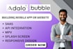 design and develop no code glide app ,web app mvp, saas