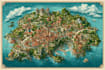design fantasy map illustration, country map, vector map