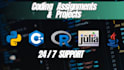 do coding assignments and projects in c cpp java python r and julia etc