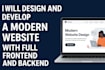 design and develop a modern website with full frontend and backend
