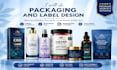 design product label, supplement label with product packaging design