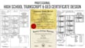 design high school transcript, ged certificate, diploma, home school transcript