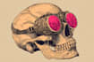 do vintage skull edgy illustration