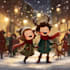 draw a cute christmas themed cartoon character