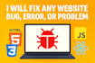 fix any website bug, error, or problem