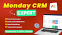 integrate monday CRM with wordpress webflow wix custom sites
