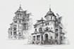 create pen and ink urban sketches and architectural illustrations