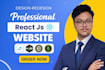 build and redesign modern custom web as react frontend dev