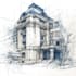 draw building sketch, building line art or any other object