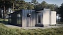 build up 3d modular house, prefab metal structure, cgi exterior, tiny home decor