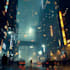 do cyberpunk futuristic city art