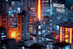 create futuristic cyberpunk city for you