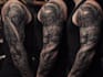 create sleeve tattoo design in geometric style